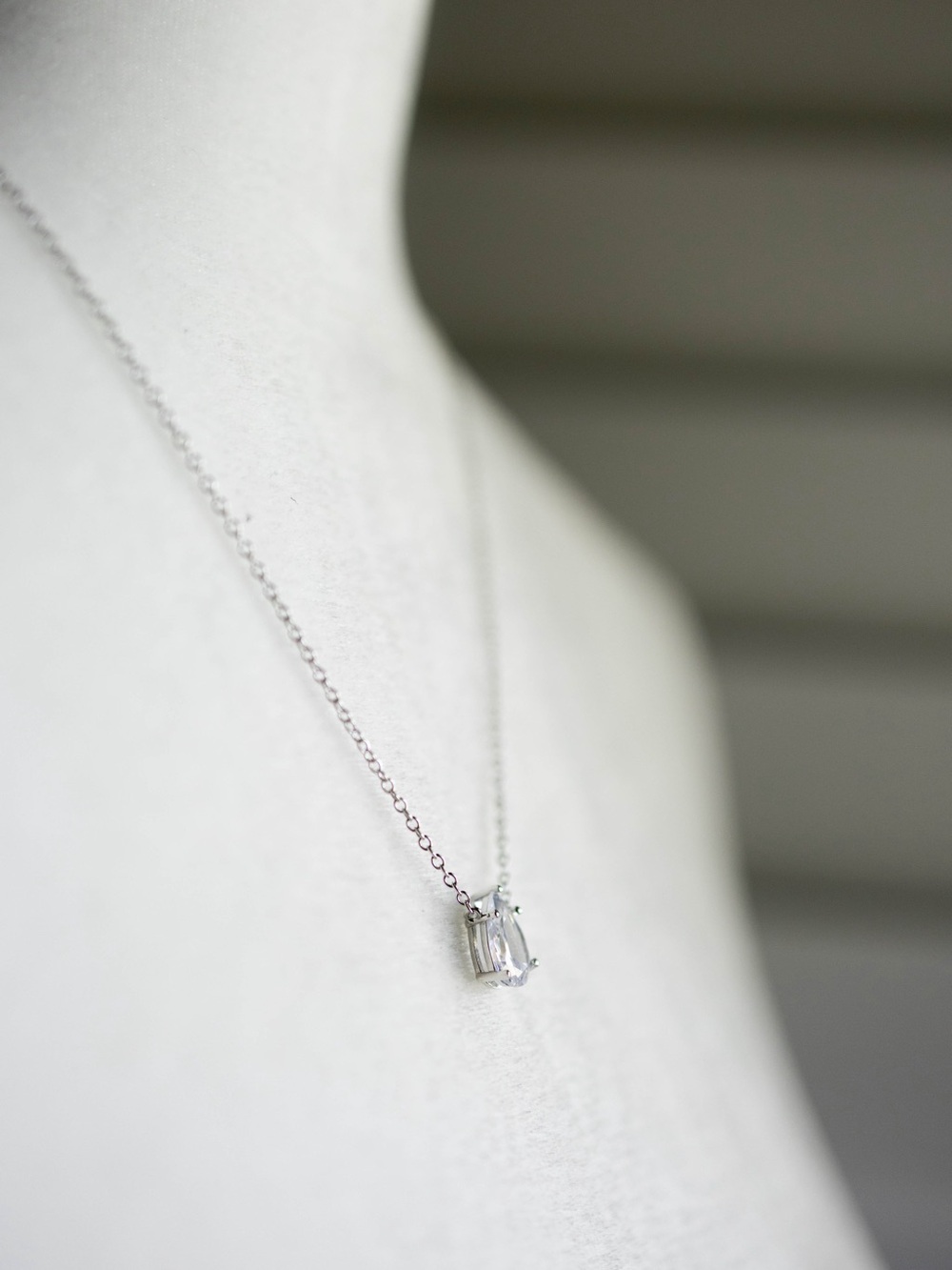 Sterling Silver Clear Crystal‎ Pendant Necklace - Elegant Women’s Jewelry - Picture 3 of 6